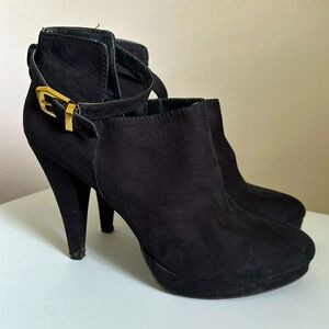 Diba Black suede platform bootie
